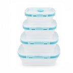 Sageware Silicone Lunch Box, Office Lunch Box, Leak Proof Lunch Box,Kids Lunch Box,Tiffin 4 Containers Lunch Box Blue(4200 ml)