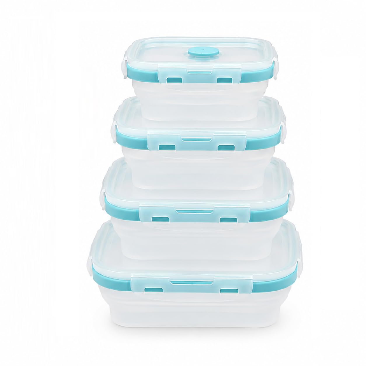 Sageware Silicone Lunch Box, Office Lunch Box, Leak Proof Lunch Box,Kids Lunch Box,Tiffin 4 Containers Lunch Box Blue(4200 ml)