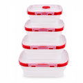 Sageware Silicone Lunch Box, Office Lunch Box, Leak Proof Lunch Box,Kids Lunch Box,Tiffin 4 Containers Lunch Box Red(4200 ml)