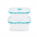 SAGEWARE Foldable Silicone Storage Containers with Lid | Kitchen & Refrigerator Food Storage Set of 2 (400ML-1600ML) (Blue - Large)