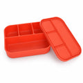 Silicone Lunch Box with Lid, 4 Compartments, 1200ml Food Storage Container, Microwave & Dishwasher Safe, BPA Free Reusable Bento Box (Red)