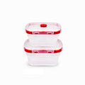 SAGEWARE Foldable Silicone Storage Containers with Lid | Kitchen & Refrigerator Food Storage Set of 2 (400ML-1600ML) (Red - Small)
