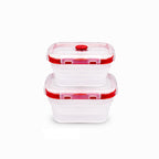 SAGEWARE Foldable Silicone Storage Containers with Lid | Kitchen & Refrigerator Food Storage Set of 2 (400ML-1600ML) (Red - Small)