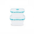 SAGEWARE Foldable Silicone Storage Containers with Lid | Kitchen & Refrigerator Food Storage Set of 2 (400ML-1600ML) (Blue  - Small)