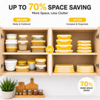 SAGEWARE Foldable Silicone Storage Containers with Lid | Kitchen & Refrigerator Food Storage Set of 2 (400ML-1600ML) (Yellow- Small)