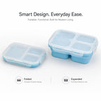 Sageware Silicone Lunch Box 3 Containers School Lunch Box/office Lunch Box (1500 ml) 3 Containers Silicone School Lunch Box (1500 ml, Microwave Safe)