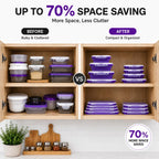 Sageware Silicone Lunch Box, Office Lunch Box, Lunch Box,Kids Lunch Box,Tiffin 4 Containers Lunch Box Square Purple(2850ml)
