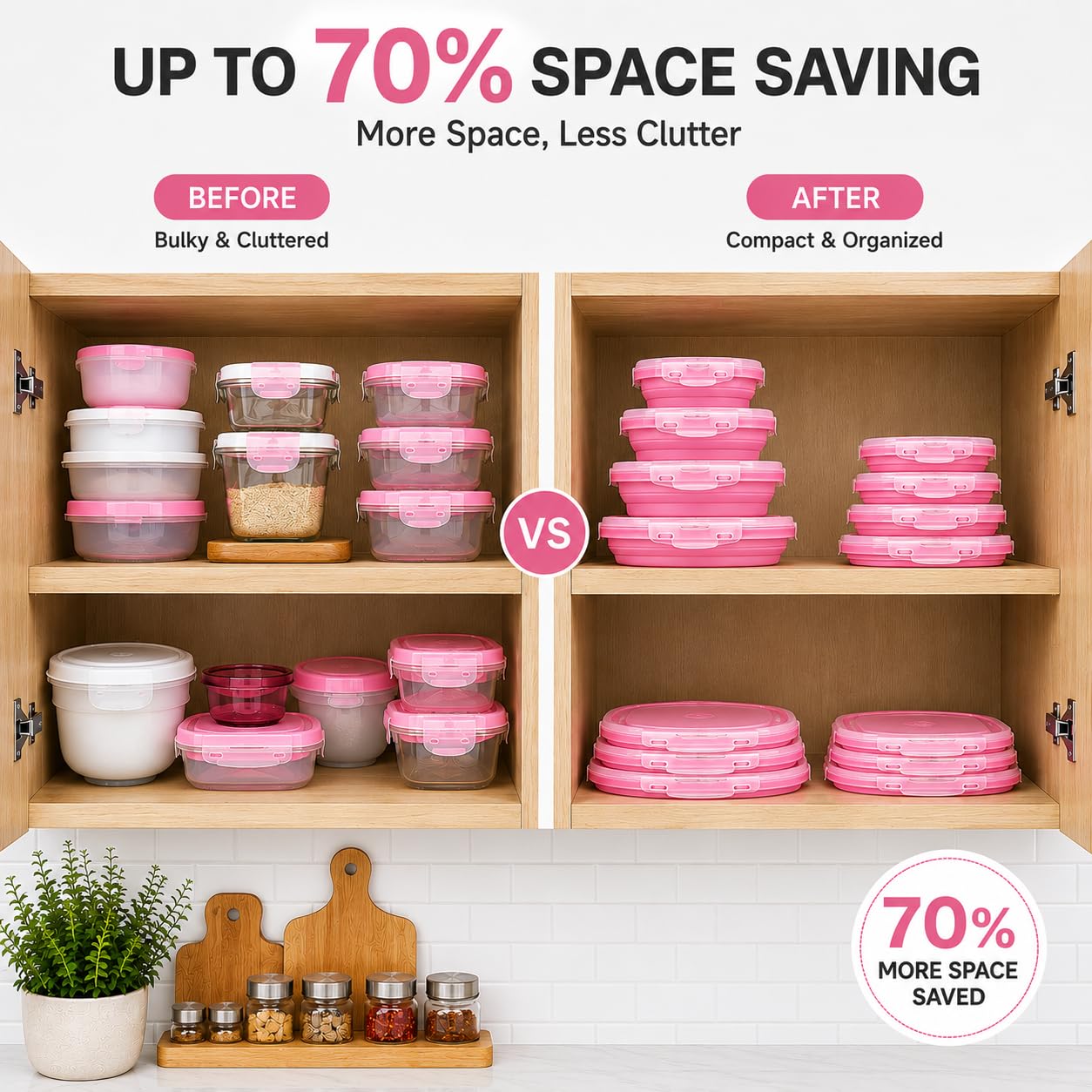 Sageware Silicone Lunch Box, Office Lunch Box, Lunch Box,Kids Lunch Box,Tiffin 4 Containers Lunch Box Round Pink(2850ml)