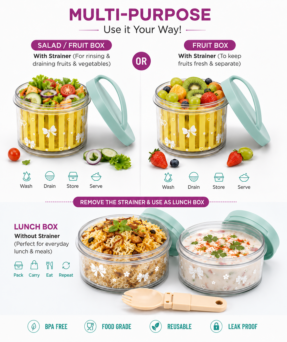 Sageware Yellow Salad Box