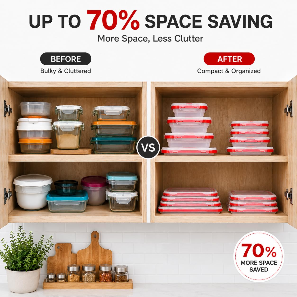 Sageware Silicone Lunch Box, Office Lunch Box, Leak Proof Lunch Box,Kids Lunch Box,Tiffin 4 Containers Lunch Box Red(4200 ml)