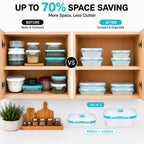 SAGEWARE Foldable Silicone Storage Containers with Lid | Kitchen & Refrigerator Food Storage Set of 2 (400ML-1600ML) (Blue - Large)