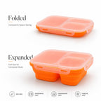 Sageware Silicone Lunch Box 3 Containers School Lunch Box/office Lunch Box (1500 ml) 3 Containers Silicone School Lunch Box (1500 ml, Microwave Safe)
