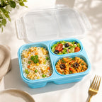 Sageware Silicone Lunch Box 3 Containers School Lunch Box/office Lunch Box (1500 ml) 3 Containers Silicone School Lunch Box (1500 ml, Microwave Safe)