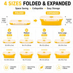 SAGEWARE Foldable Silicone Storage Containers with Lid | Kitchen & Refrigerator Food Storage Set of 2 (400ML-1600ML) (Yellow- Small)