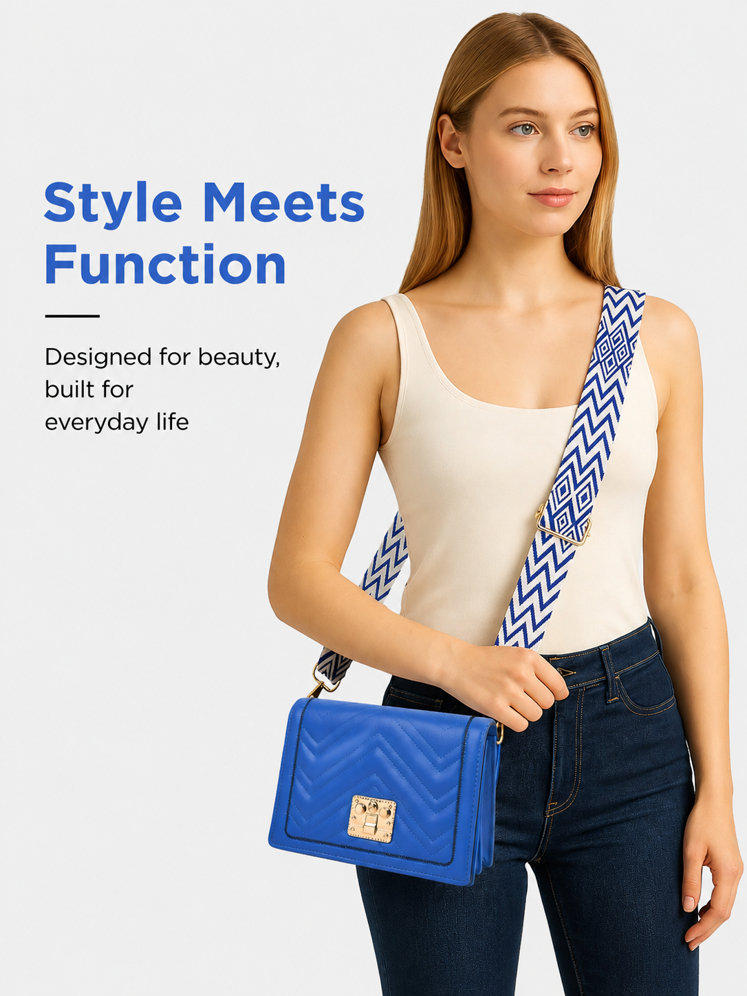Cobalt Chevron Crossbody