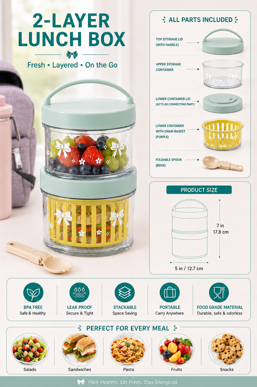 Sageware Yellow Salad Box