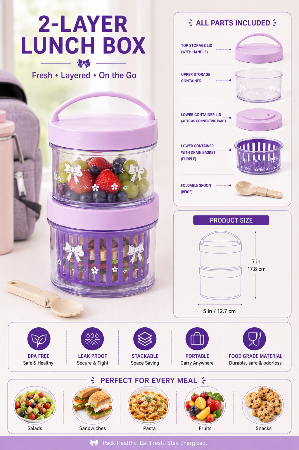 Sageware Purple Salad Box