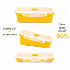 SAGEWARE Foldable Silicone Storage Containers with Lid | Kitchen & Refrigerator Food Storage Set of 2 (400ML-1600ML) (Yellow- Large)