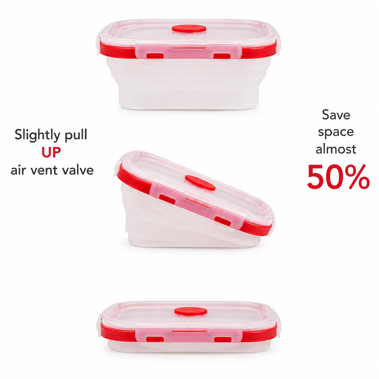 Sageware Silicone Lunch Box, Office Lunch Box, Leak Proof Lunch Box,Kids Lunch Box,Tiffin 4 Containers Lunch Box Red(4200 ml)