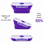 Sageware Silicone Lunch Box, Office Lunch Box, Lunch Box,Kids Lunch Box,Tiffin 4 Containers Lunch Box Square Purple(2850ml)