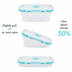 Sageware Silicone Lunch Box, Office Lunch Box, Leak Proof Lunch Box,Kids Lunch Box,Tiffin 4 Containers Lunch Box Blue(4200 ml)