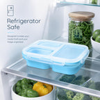 Sageware Silicone Lunch Box 3 Containers School Lunch Box/office Lunch Box (1500 ml) 3 Containers Silicone School Lunch Box (1500 ml, Microwave Safe)