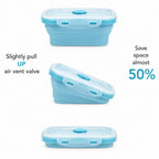 Sageware Silicone Lunch Box, Office Lunch Box, Lunch Box,Kids Lunch Box,Tiffin 4 Containers Lunch Box Square Blue(2850ml)