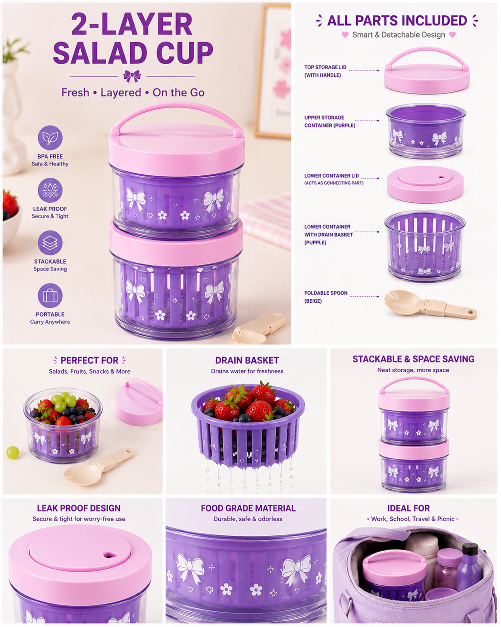 Sageware Purple Salad Box