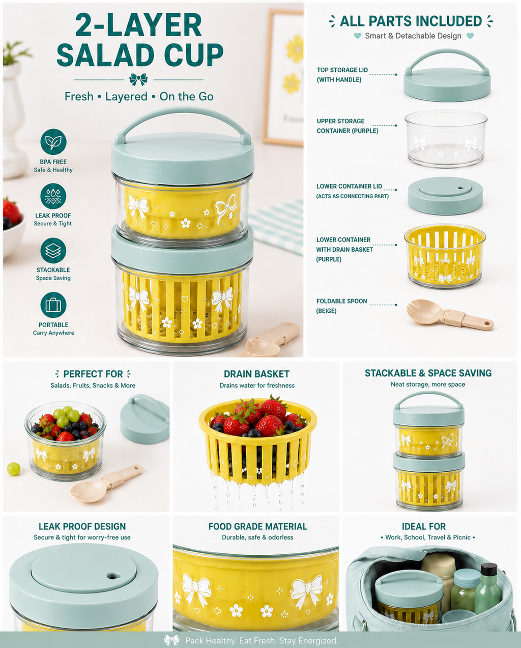 Sageware Yellow Salad Box