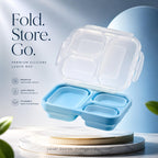 Sageware Silicone Lunch Box 3 Containers School Lunch Box/office Lunch Box (1500 ml) 3 Containers Silicone School Lunch Box (1500 ml, Microwave Safe)