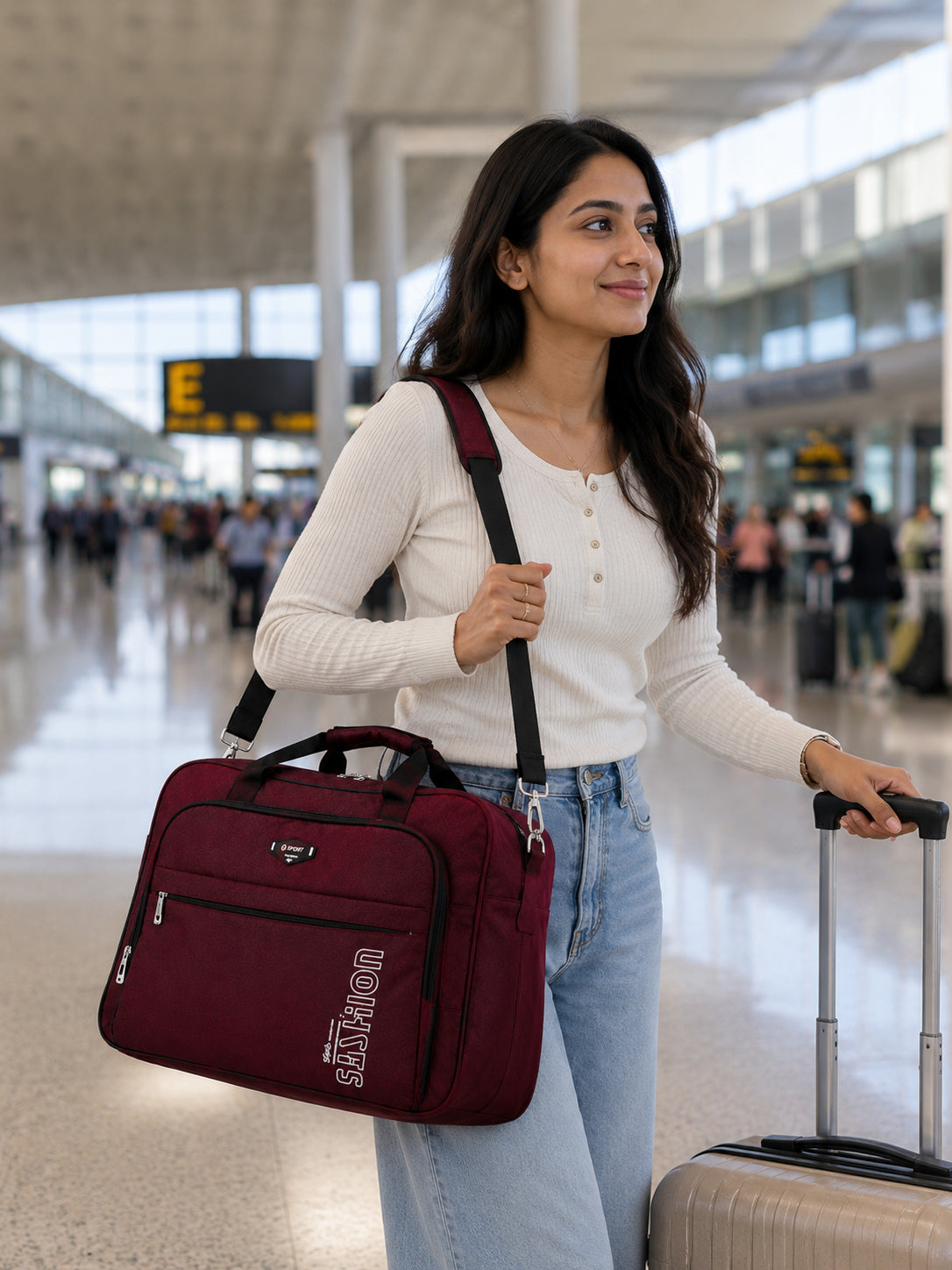 Premium Large Capacity Duffel Bag for Travel & Gym | Stylish Waterproof Weekender Bag with Shoulder Strap | Unisex Carry-On Travel Bag