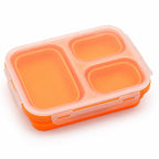 Sageware Silicone Lunch Box 3 Containers School Lunch Box/office Lunch Box (1500 ml) 3 Containers Silicone School Lunch Box (1500 ml, Microwave Safe)