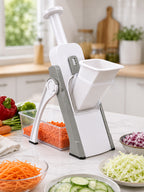SAGEWARE Vegetable Chopper for Kitchen Use with Container | 5 Blade Manual Vegetable Cutter & Slicer | Push Chopper for Onion, Potato, Tomato, Carrot | Vegetable Cutter Tool for Kitchen