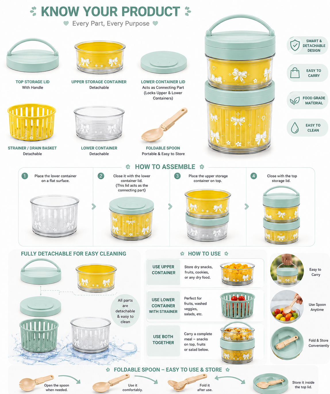 Sageware Yellow Salad Box