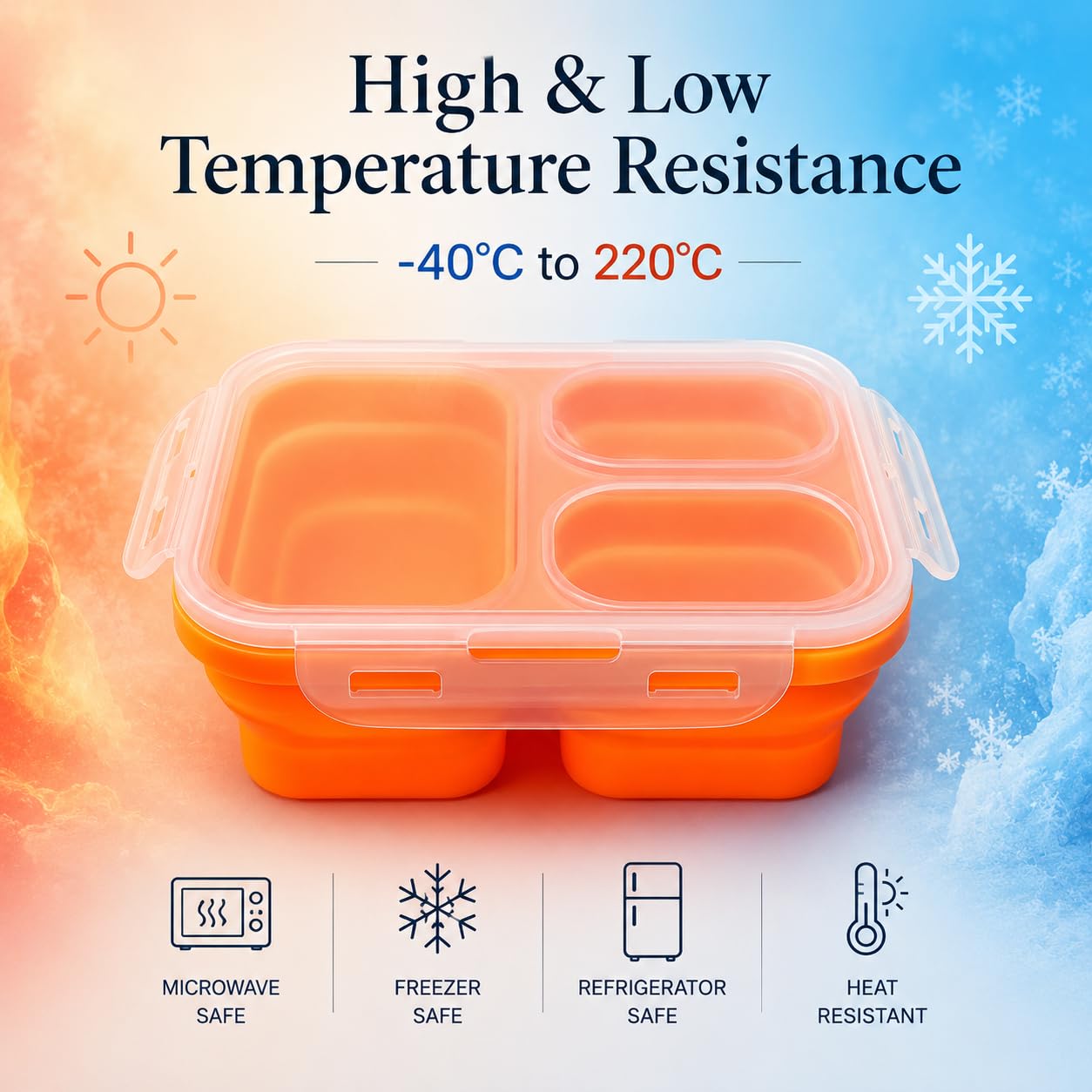 Sageware Silicone Lunch Box 3 Containers School Lunch Box/office Lunch Box (1500 ml) 3 Containers Silicone School Lunch Box (1500 ml, Microwave Safe)