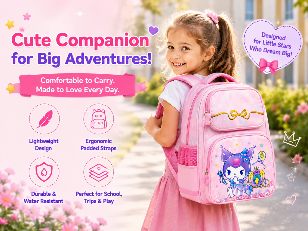 Kids School Bag for Girls | Lightweight Waterproof Backpack for Nursery & Primary School