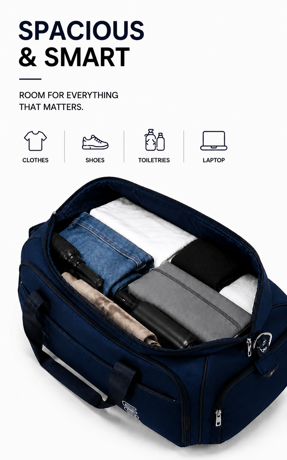 Premium Waterproof Duffel Bag | Large Capacity Travel & Gym Bag for Men and Women | Stylish Overnight Weekender Bag