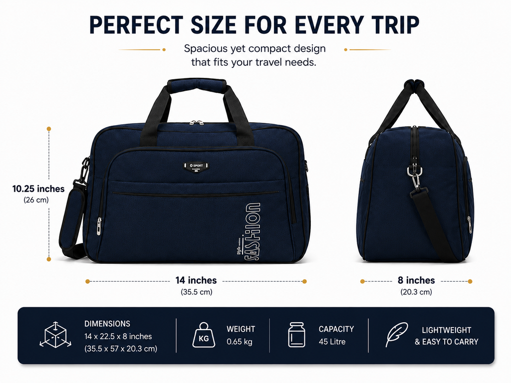 Premium Waterproof Duffel Bag | Large Capacity Travel & Gym Bag for Men and Women | Stylish Overnight Weekender Bag