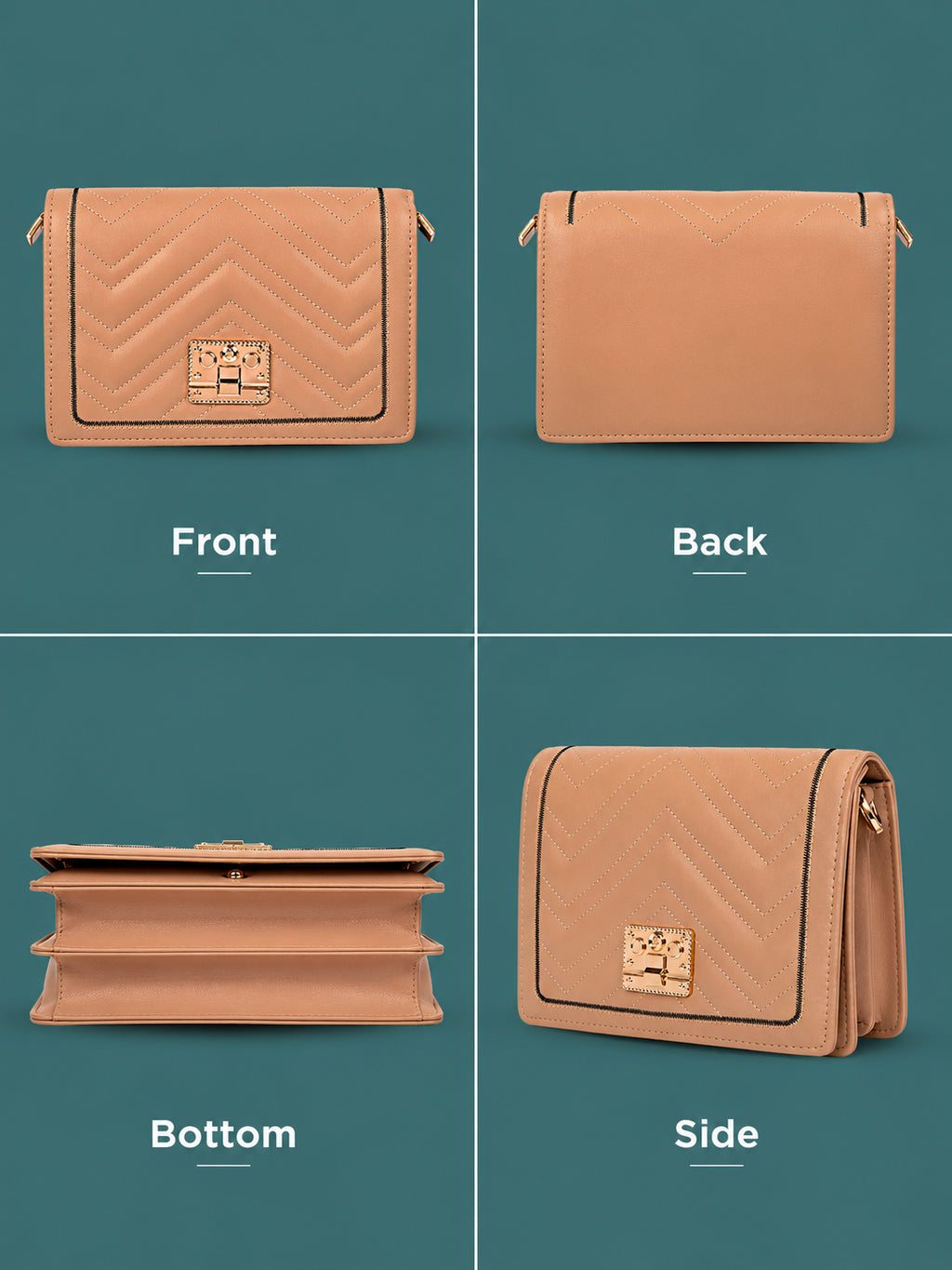 Nude Chevron Crossbody
