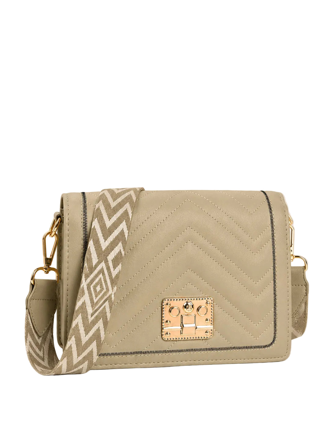 Ash Grey Chevron Crossbody