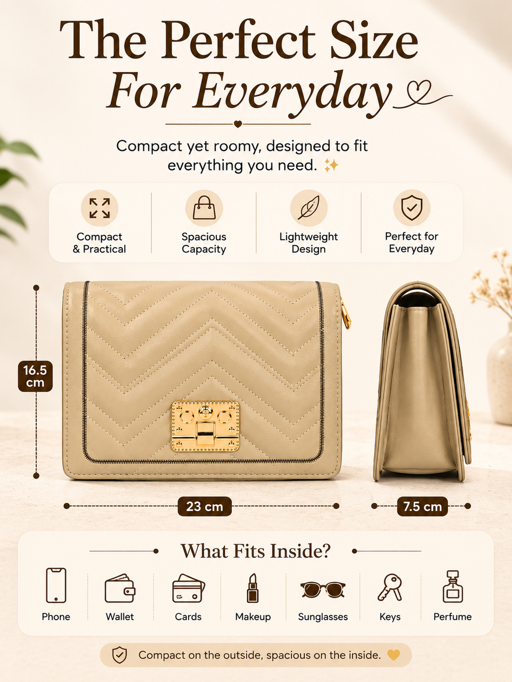 Ash Grey Chevron Crossbody
