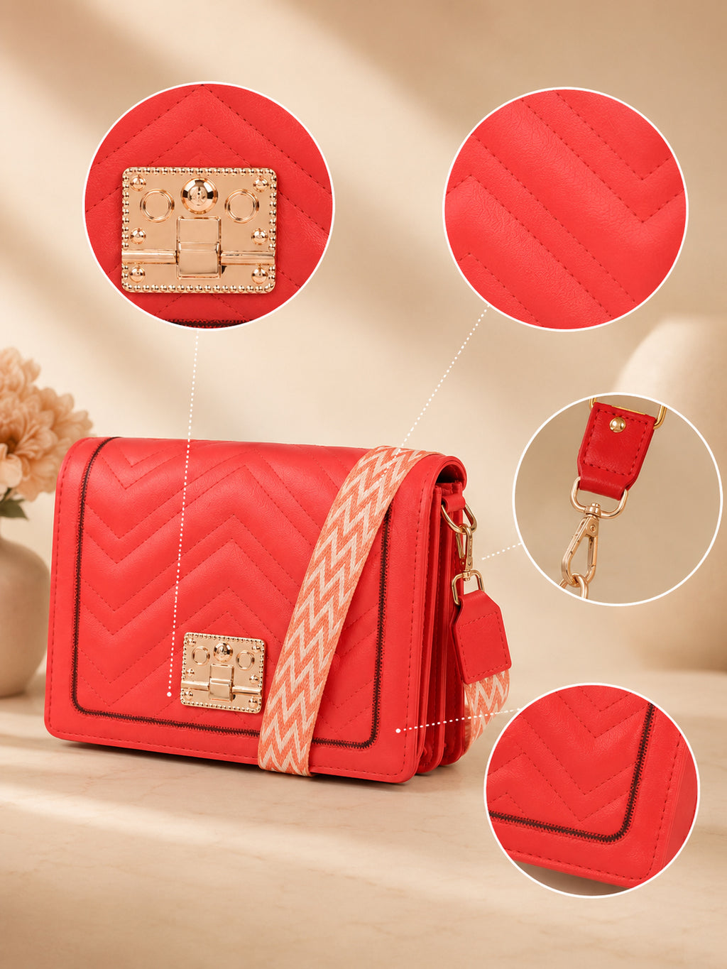 Downtown Red Crossbody