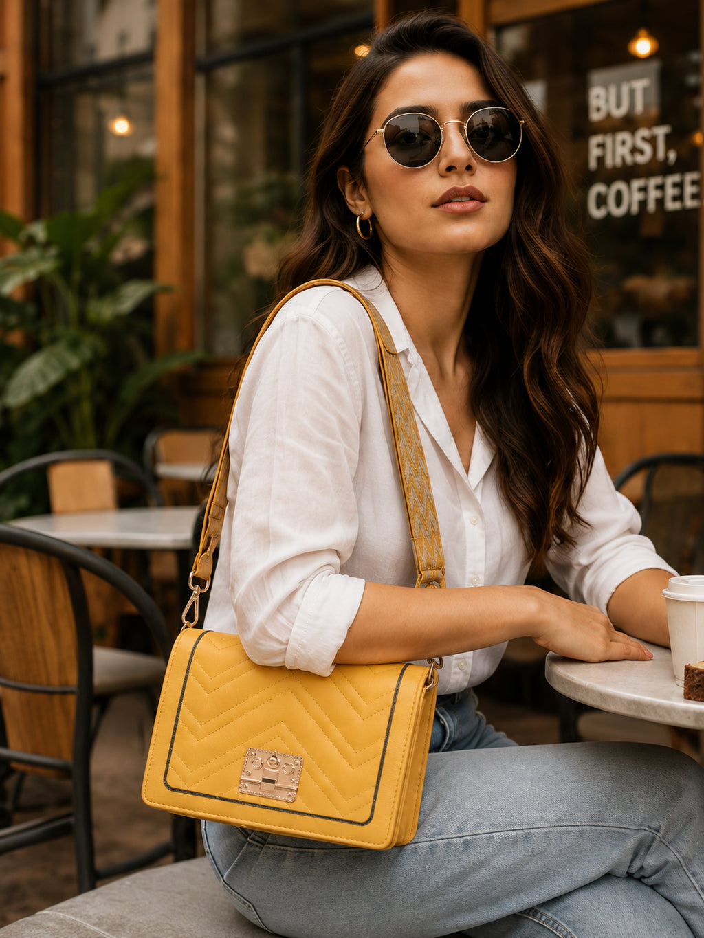 Marigold Chevron Crossbody