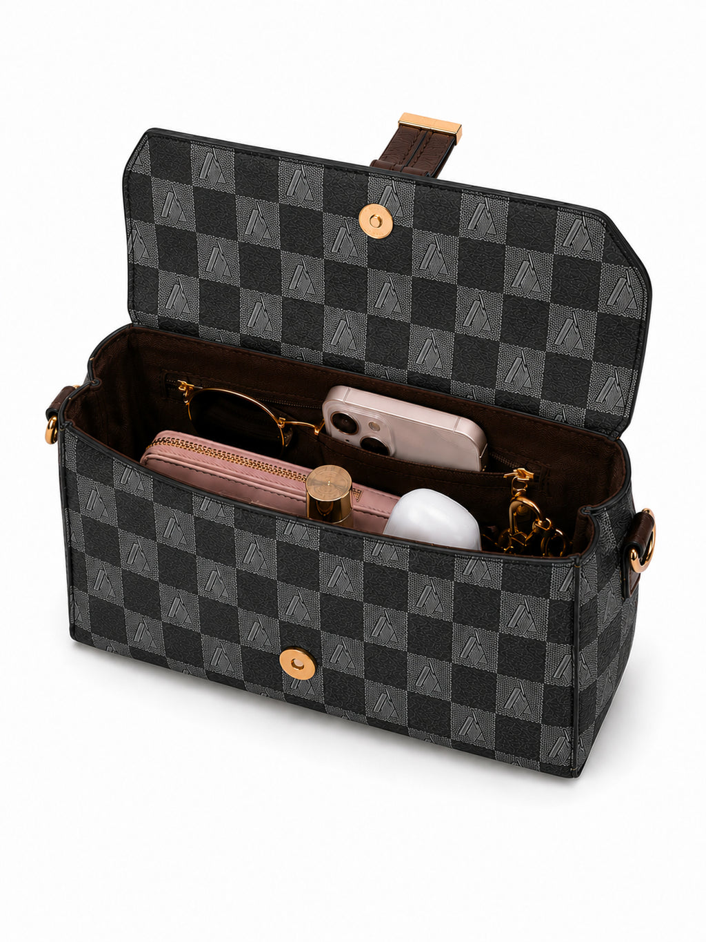 Charcoal & Check crossbag