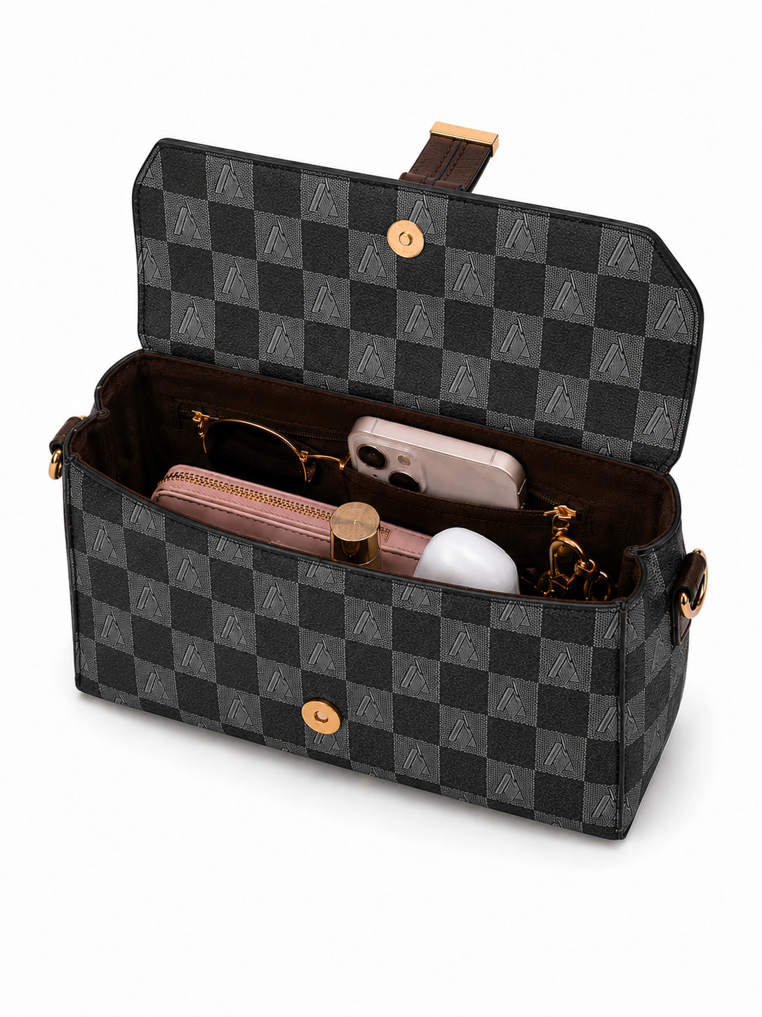 Charcoal & Check crossbag