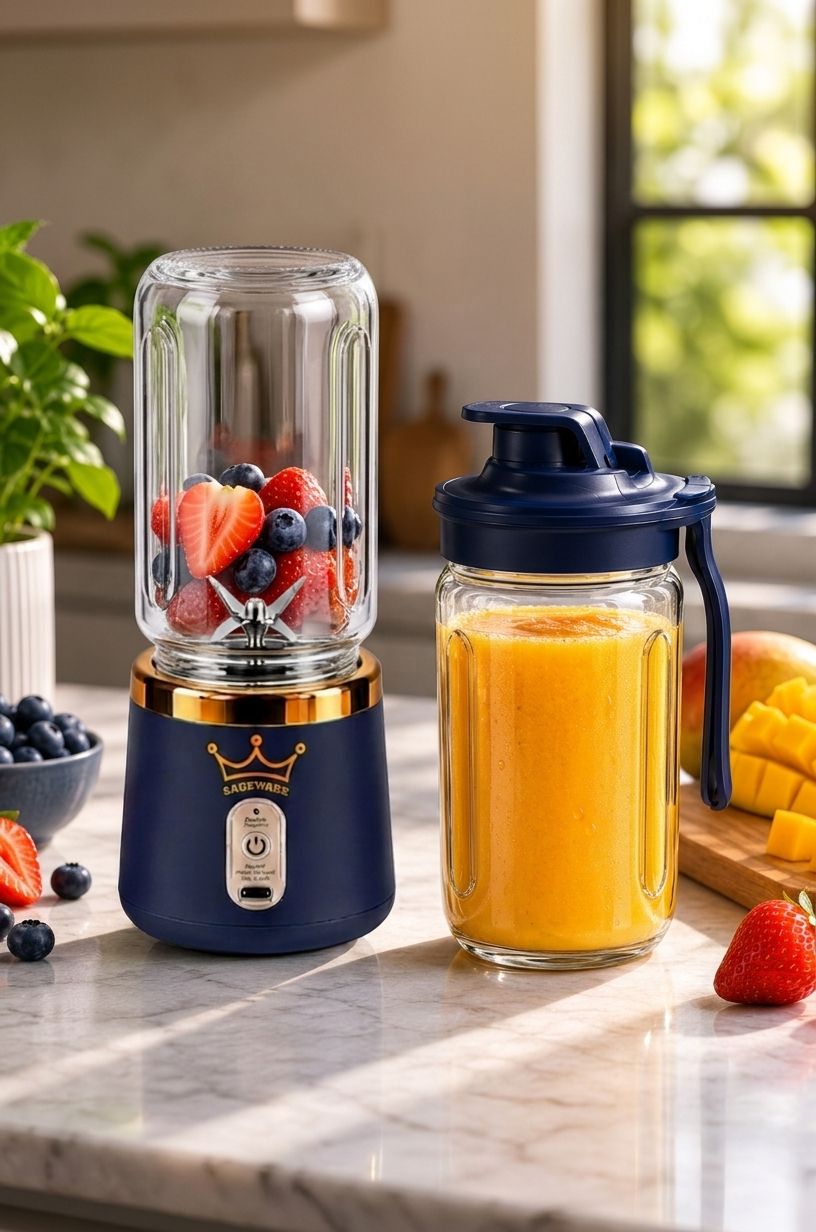 USB Rechargeable Personal Blender Bottle | Portable Mixer Grinder for Smoothies, Juices & Protein Shakes