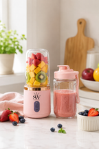 Portable USB Rechargeable Blender Bottle for Smoothies & Juices | Mini Mixer Grinder with Travel Bottle | Fruit Juicer for Gym, Office & Travel |