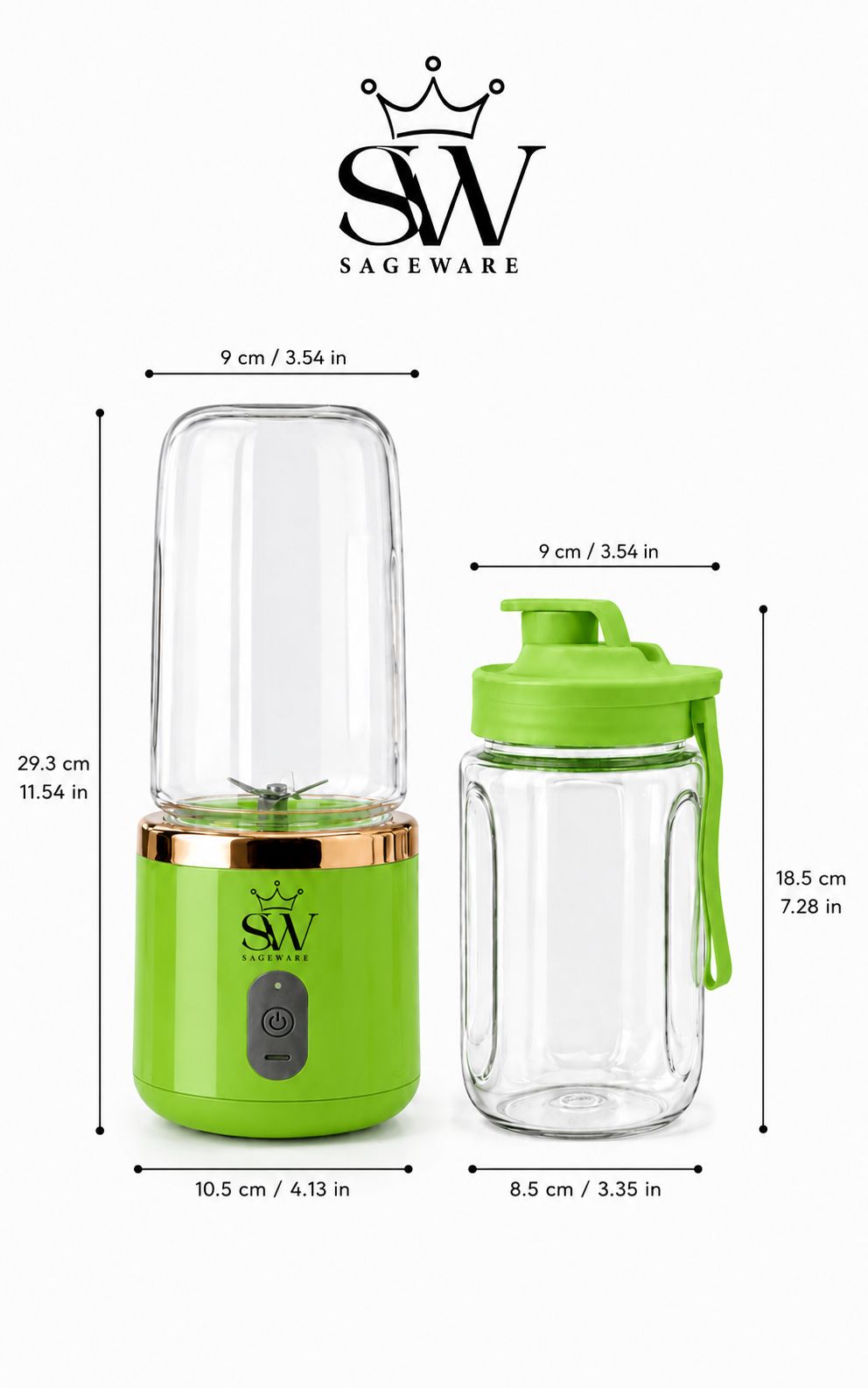 Mini Portable Blender for Smoothies & Shakes | USB Rechargeable Fruit Juicer Bottle with Travel Cup