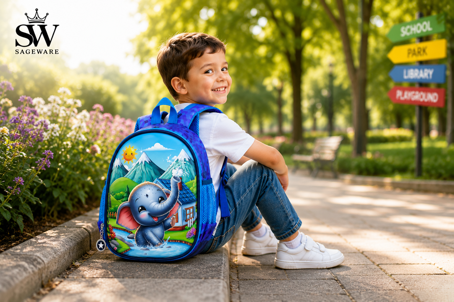 Kids School Bag for Boys & Girls | Lightweight Waterproof Backpack with Multiple Compartments | Stylish School Bag for Nursery, Kindergarten & Primary Students