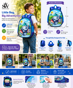 Kids School Bag for Boys & Girls | Lightweight Waterproof Backpack with Multiple Compartments | Stylish School Bag for Nursery, Kindergarten & Primary Students